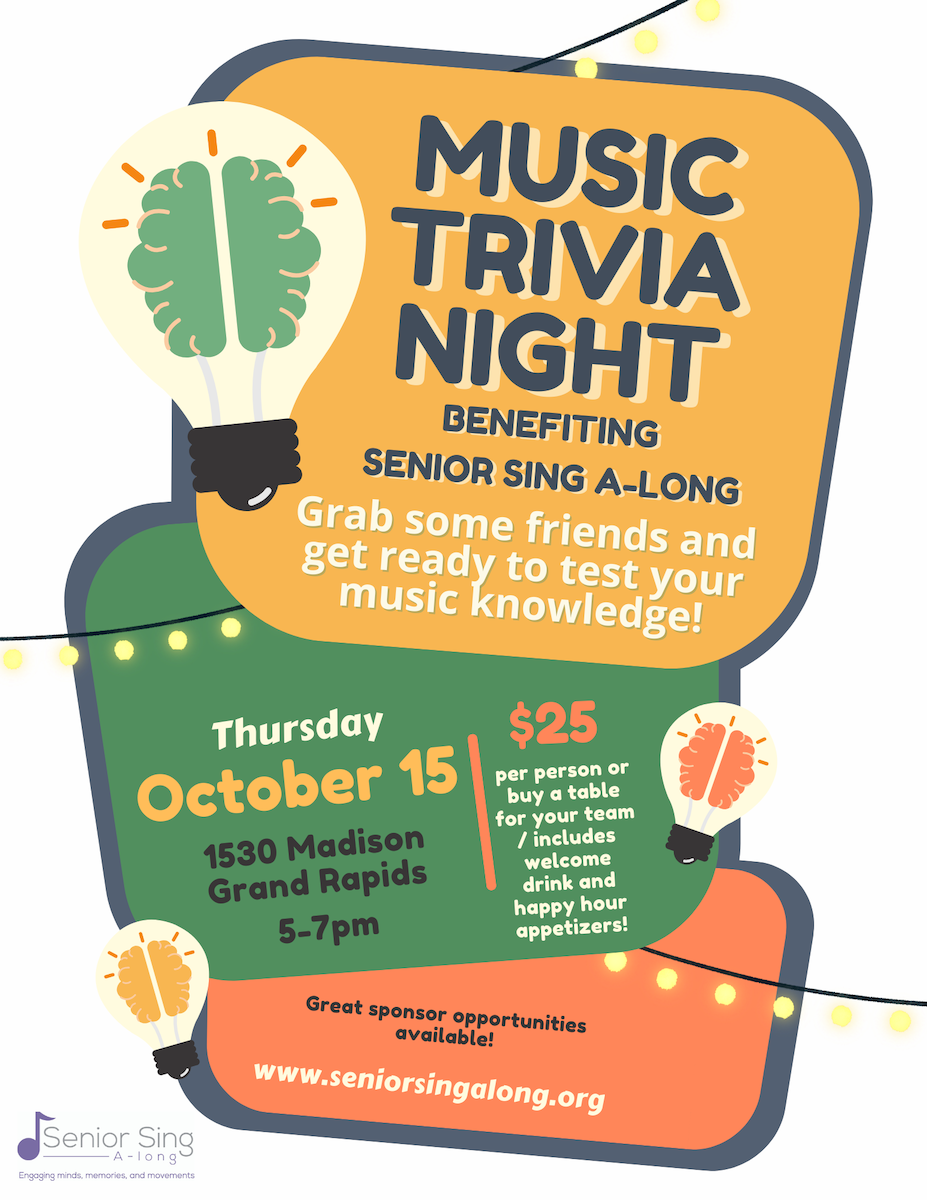 Senior Sing Along Music Trivia Night Infographic